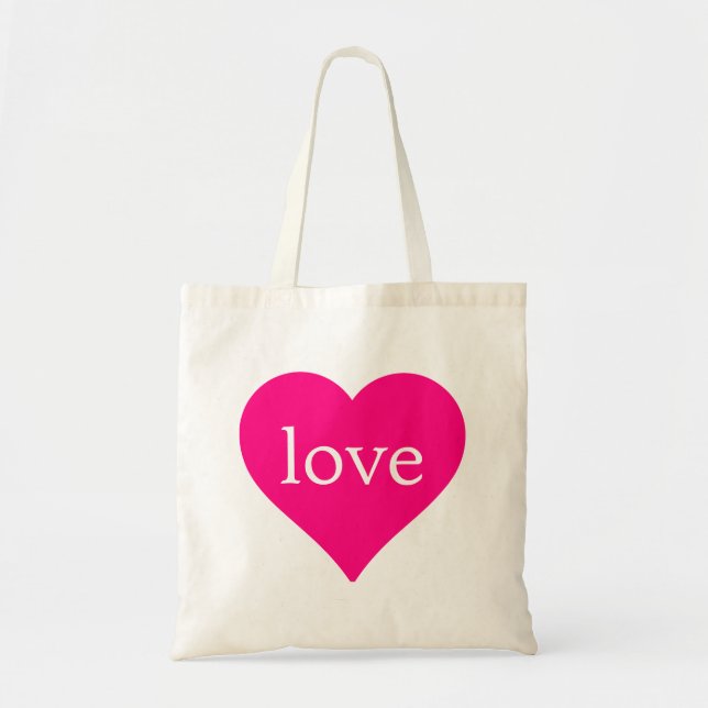 Glitzer Red Heart Liebe Wedding Tragetasche (Vorne)