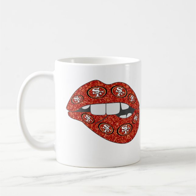 Glitzer Red Lips Tasse mit SF-Logo - Bold & Glamor (Links)