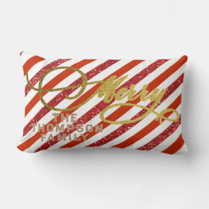 Glitzer Red White Weihnachten Lendenkissen