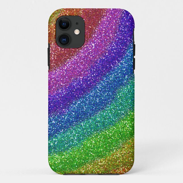Glitzer-Regenbogen Case-Mate iPhone Hülle (Rückseite)