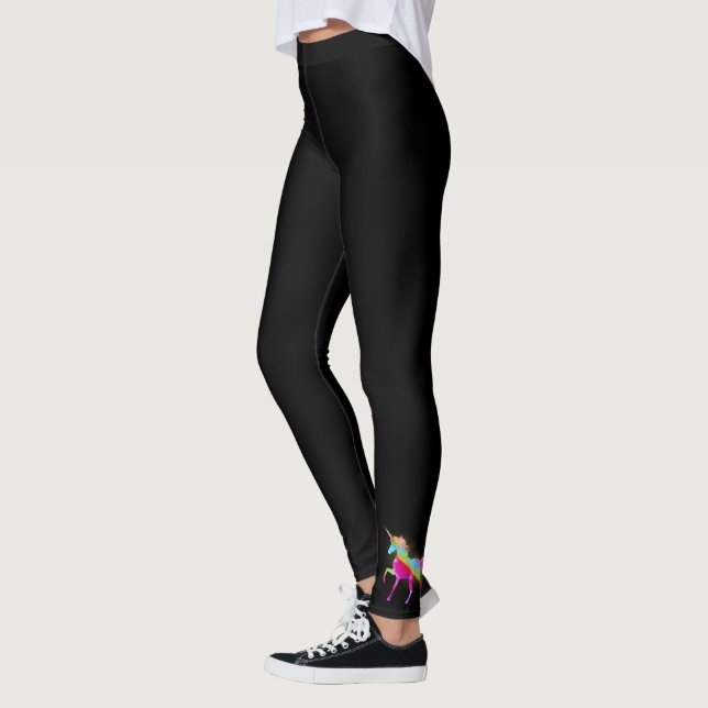 Glitzer-RegenbogenUnicorn der erwachsenen Frau Leggings (Links)