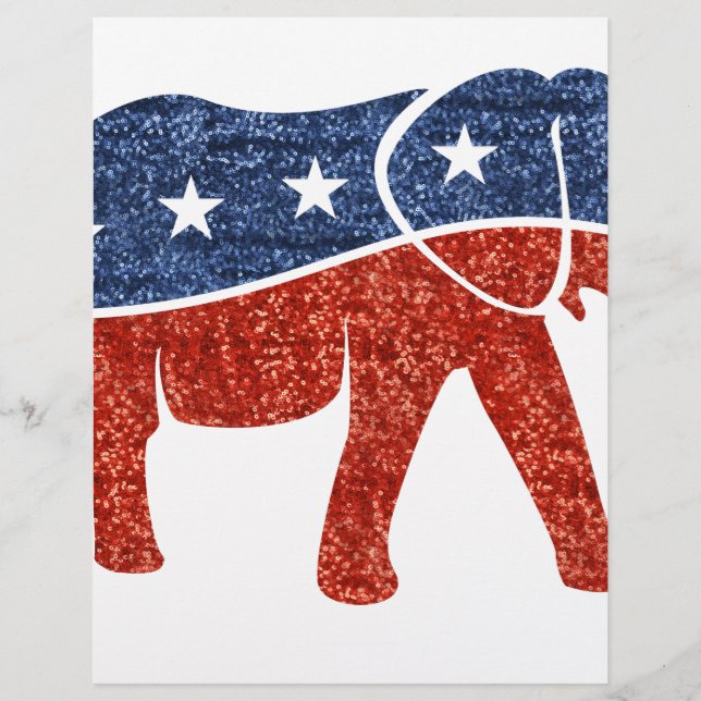 Glitzer-republikanischer Elefant (Vorderseite)
