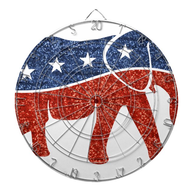 Glitzer-republikanischer Elefant Dartscheibe (vorne)