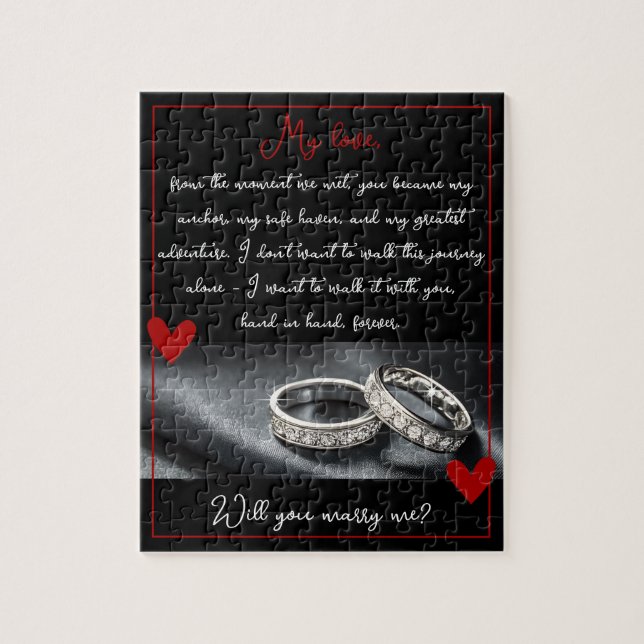 Glitzer Rings Ehe Vorschlag wird Sie heiraten (Vertikal)