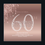 Glitzer Rosa 60. Überraschung Geburtstag Einladung<br><div class="desc">Es ist an der Zeit zu feiern und diese Einladung wird Ihr Party in die richtige Richtung lenken. Dieses Design zeichnet sich durch einen rosa Tropfen Glitzer und eine individuelle Typografie aus. Viel Funkeln!</div>
