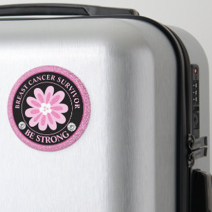 Glitzer Rosa Blumen Brustkrebs-Bewusstseins-Design Magnet