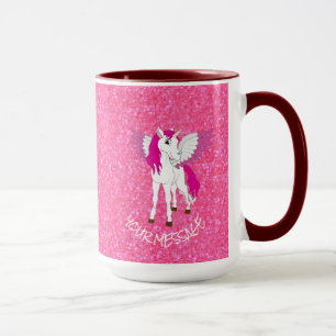 Glitzer Rosa Einhorn Tasse
