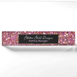Glitzer Rosa Elegance Namensplakette