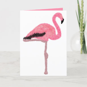 Glitzer Rosa Flamingo Feiertagskarte