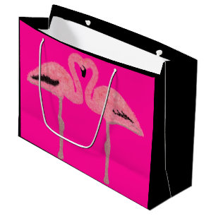 Glitzer Rosa Flamingo Große Geschenktüte