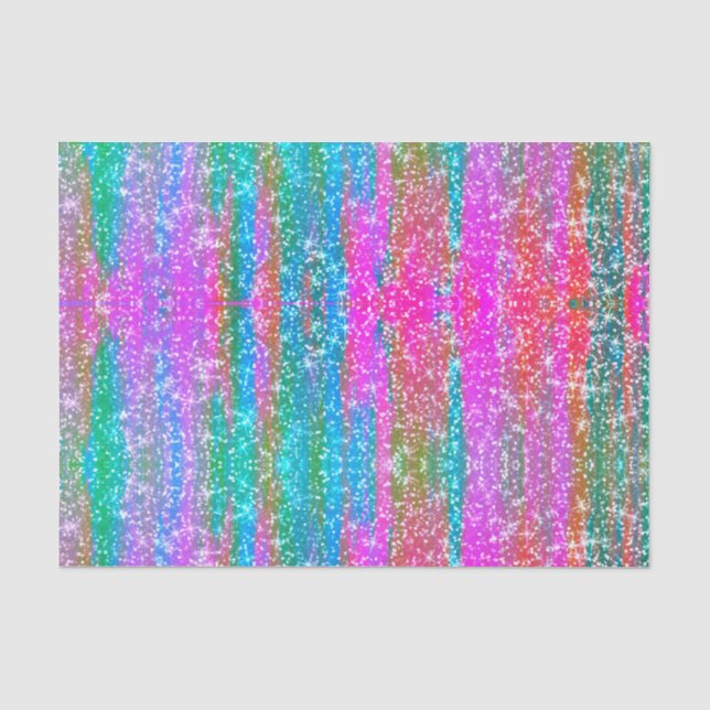 Glitzer Rosa Lila Aquamarines Blaues Girly Dekoute Seidenpapier (Vorderseite)