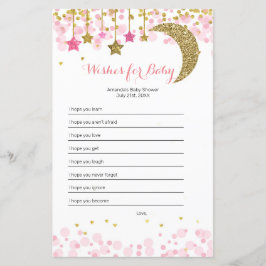 Glitzer Rosa Mond Wasserfarben Wünsche für Kinders