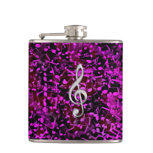 Glitzer-rosa musikalische Anmerkungendreifacher Flachmann