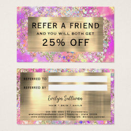Glitzer Rosa Opal-Referenzkarte