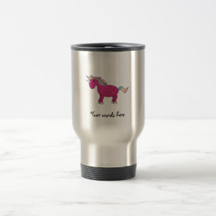 Glitzer rosa Unicorn Reisebecher