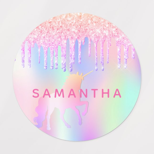 Glitzer Rosa Zauberkleidung Etiketten (Design 1)