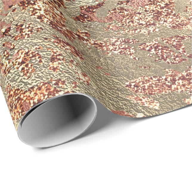 Glitzer Rose geschmolzene Kupfer Gold Marmor Metal Geschenkpapier (Rolleneckpunkt)