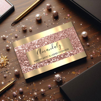 Glitzer Rose Gold Frame Event Planner Luminity Visitenkarte