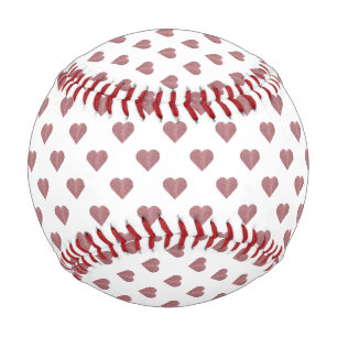 Glitzer Rose Gold Herzstück Weiße Hintergrundgesch Baseball