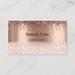 Glitzer Rose Gold Kosmetik WELLNESS-CENTER Studio Terminkarte