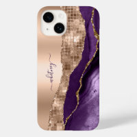 Glitzer Rose Gold Lila Agate Sparkle Marmor
