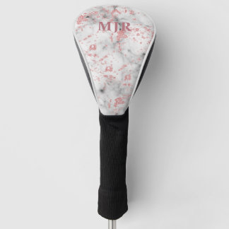 Glitzer Rose Gold Marble | Monogramm Personalisier Golf Headcover