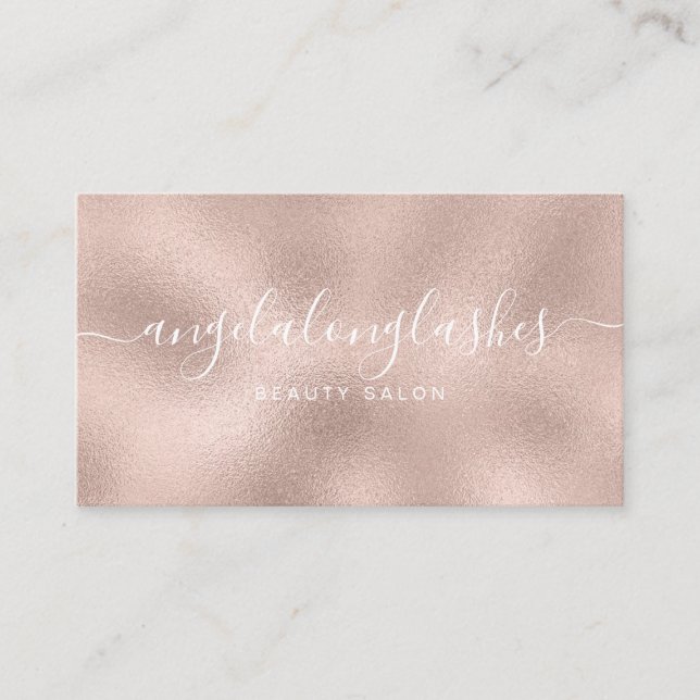 Glitzer Rose Gold Script Schriftart Einfach klassi Visitenkarte (Vorderseite)