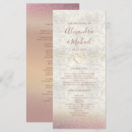 Glitzer Rose Gold Wedding Program