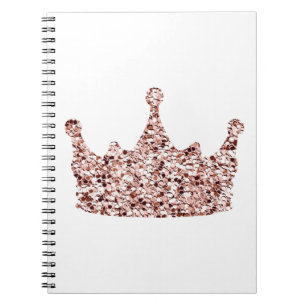 Glitzer Rose Goldkrone Clipart Königin ClipartCrow Notizblock