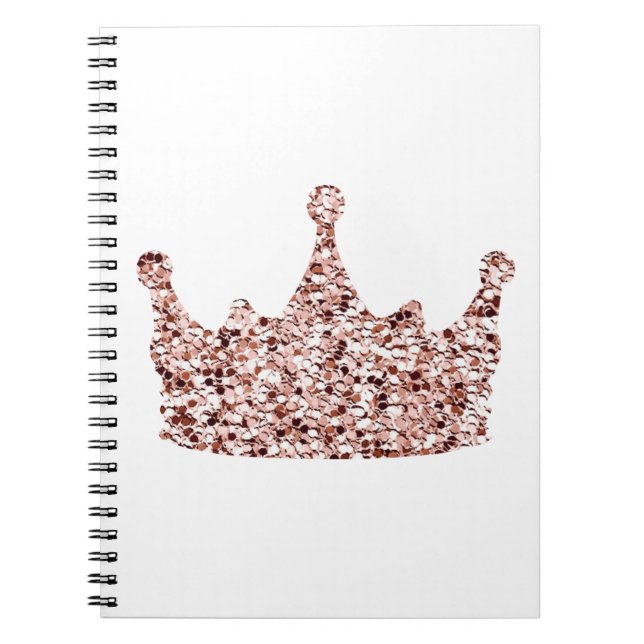 Glitzer Rose Goldkrone Clipart Königin ClipartCrow Notizblock (Vorderseite)