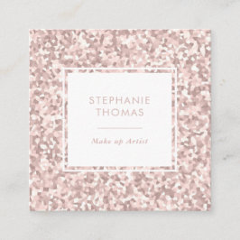 Glitzer Rose Rosa Muster quadratische Visitenkarte