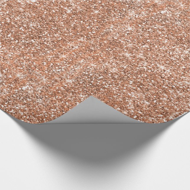 Glitzer-Rosen-Gold Geschenkpapier (Ecke)