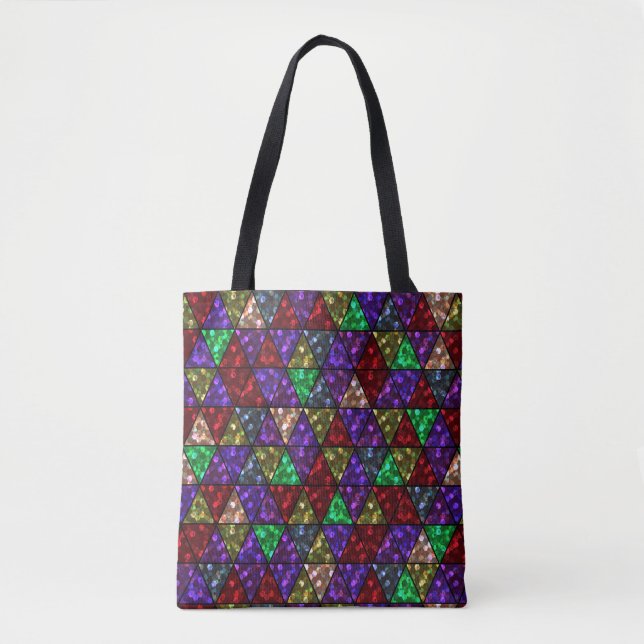 Glitzer. Rot, grün, lila. Tasche (Vorderseite)