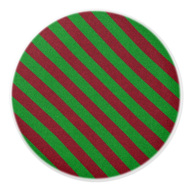 Glitzer Rot und Grün Keramikknauf (Vorderseite)