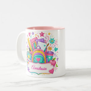 Glitzer-Rucksack Schulbedarf Zurück zur Schule Zweifarbige Tasse