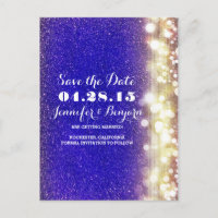 Glitzer-Saitenleuchten Save the Date goldfarben un