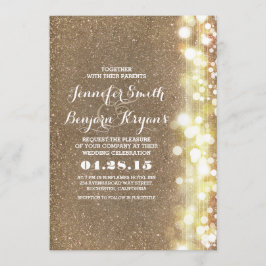 Glitzer-Saitenlichter Glamour Hochzeit einladen Einladung