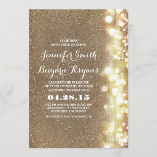 Glitzer-Saitenlichter Glamour Hochzeit einladen Einladung