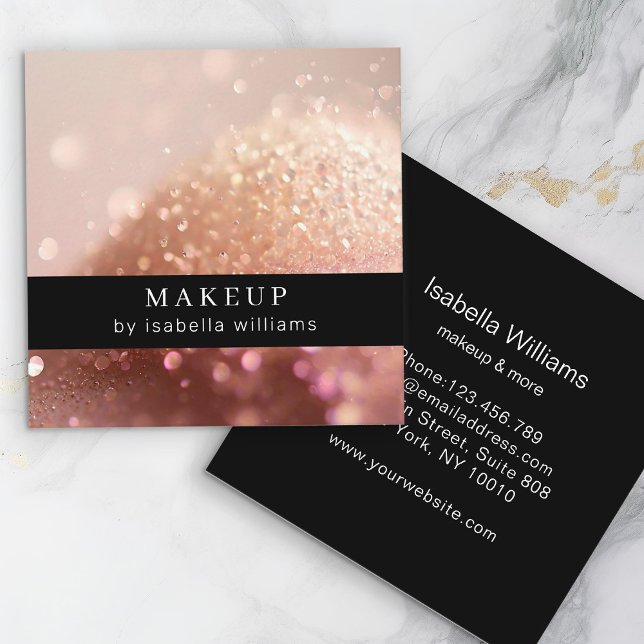 Glitzer Salon Business Card Quadratische Visitenkarte (Von Creator hochgeladen)