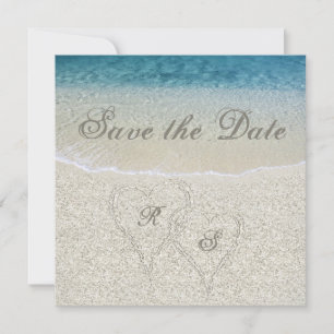 Glitzer Sandy Beach Hochzeit Save the Date Einladung