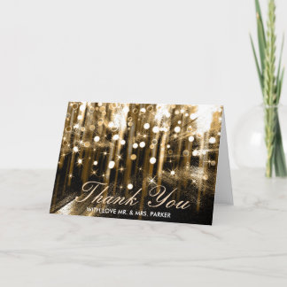 Glitzer-Schein-Lichterconfetti-Hochzeit danken Dankeskarte