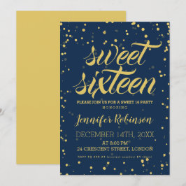 Glitzer-ScheinConfetti des Goldmarine-Bonbon-16 Einladung