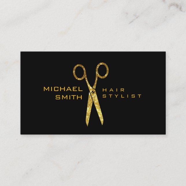 Glitzer-Schere Haar-Stylist-Termin #2 Terminkarte (Vorderseite)