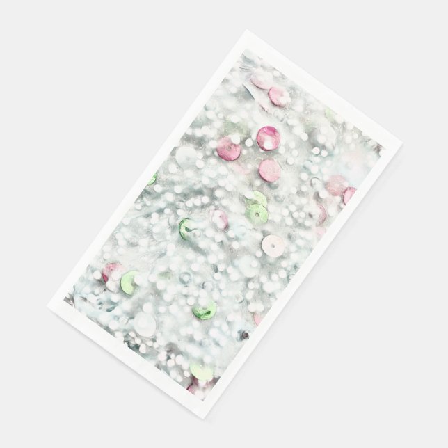 Glitzer-Schlamm-Gasttücher Weiß Serviette (Ecke)