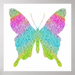 Glitzer-Schmetterling-Plakat Poster