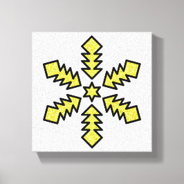 Glitzer-Schneeflocke - Gelber Stern Leinwanddruck