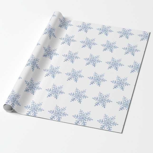 Glitzer-Schneeflocken-Muster Geschenkpapier (Ungerollt)