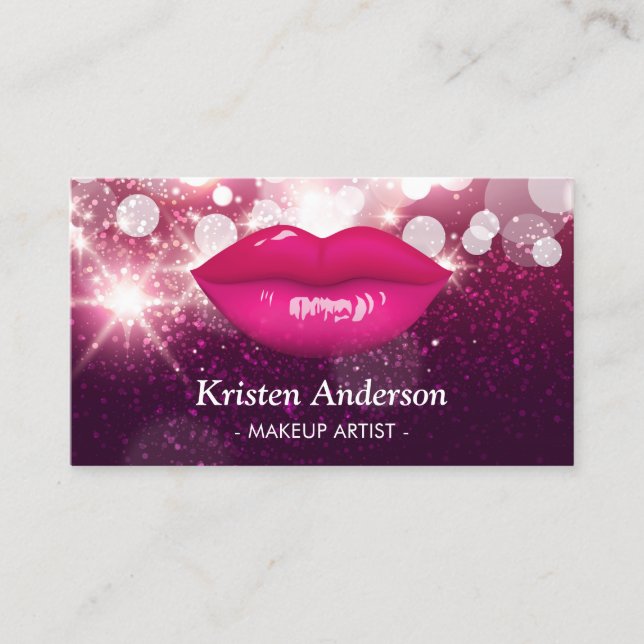 Glitzer Schönheitssalon Makeup Artist Visitenkarte (Vorderseite)