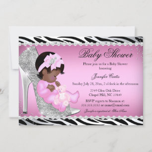 Glitzer-Schuh Baby Mädchen Baby Shower Einladung