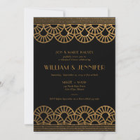 Glitzer Schwarz und Gold Art Deco Probe Dinner